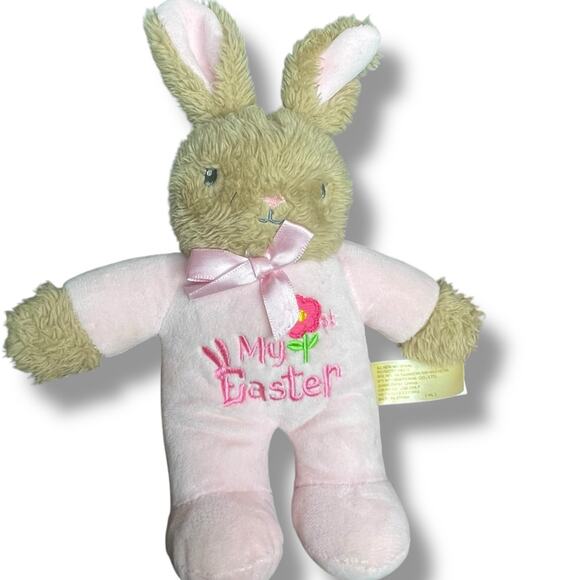 My First Easter Plush Bunny Rabbit Rattle MTY International Stuffed Animal 10" - Picture 2 of 14